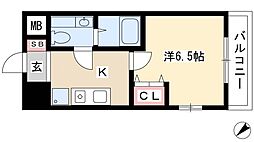 パルティーダ 4階1Kの間取り