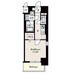 ル　ディアマン 9階1Kの間取り