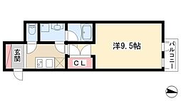 COZY大曽根 1階1Kの間取り