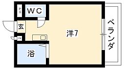 エクセレント庄内 4階ワンルームの間取り