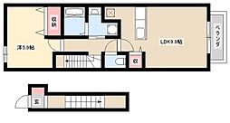 ジェンティーレ 2階1LDKの間取り
