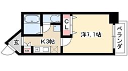 グレイス名駅北 3階1Kの間取り