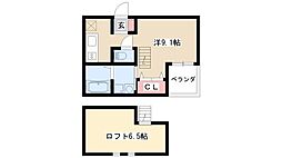 レジデンシアコート 1階ワンルームの間取り