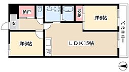 キムラマンション庄内通 2階2LDKの間取り