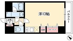 グリーンハイツ新道 6階ワンルームの間取り
