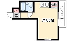 メゾンリラ 1階ワンルームの間取り