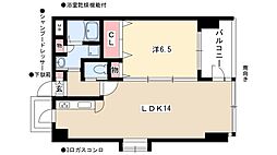 パラシオン・サン鳥見 7階1LDKの間取り