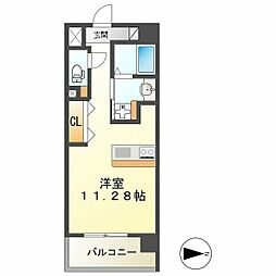 Rivage 6階ワンルームの間取り