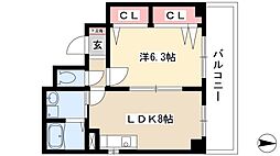 SOCIA LEGEND 3階1LDKの間取り