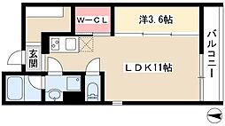 COZY大曽根 1階1LDKの間取り