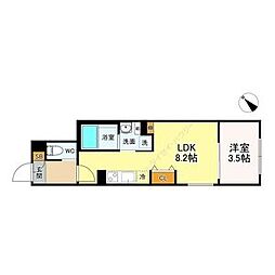 LUORE黒川EAST 1LDKの間取図画像