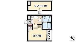 Tir na ng 2階1Kの間取り