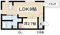 I'll be清水白壁 1LDKの間取図画像