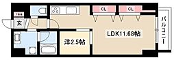 アーレックス丸の内2 1LDKの間取図画像