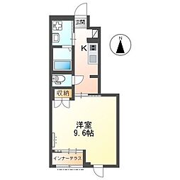 セレーナ広美 1Kの間取図画像