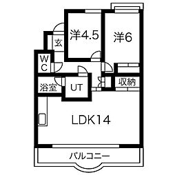 庄内パークハイツ 2LDKの間取図画像