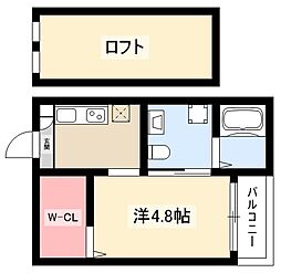 ブランノワール本陣N棟 1Kの間取図画像