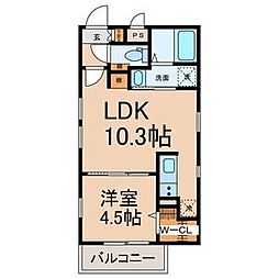 Cherim 1LDKの間取図画像