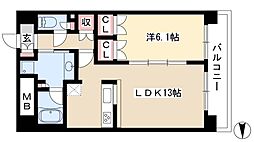 グラン・アベニュー名駅 1LDKの間取図画像