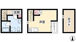 ヴィーブル大曽根Sta. 1Kの間取図画像