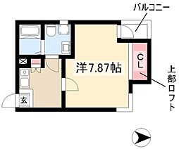 ノヴェル大曽根 1Kの間取図画像