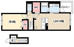 ウエストサイドTK2 1LDKの間取図画像
