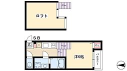 ハーモニーテラス八代町 1Kの間取図画像