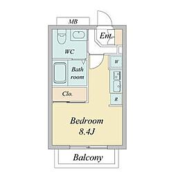 ライブコート丸の内 ワンルームの間取図画像