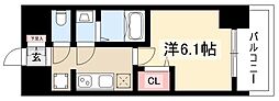 ディアレイシャス名古屋浄心II 1Kの間取図画像