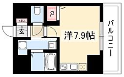 ディアレイシャス名古屋浄心II ワンルームの間取図画像