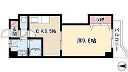 レジデンス黒龍 1DKの間取図画像