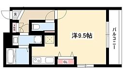 LUORE浄心 ワンルームの間取図画像
