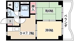 アーク宝地 2DKの間取図画像
