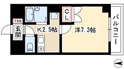 パークハウス・中京 1Kの間取図画像