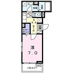 サニーフラット 1Kの間取図画像