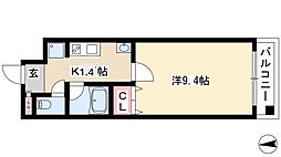 カスタリア志賀本通 1Kの間取図画像