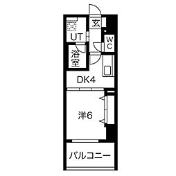 さくらヒルズニシキプラチナムレジデンス 1Kの間取図画像