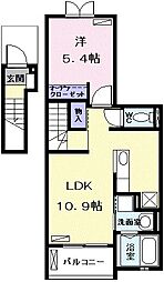 プリマヴェーラ 1LDKの間取図画像