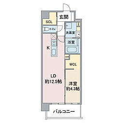 Vert桜 1LDKの間取図画像