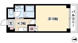 ヨコタビル.リアル 1Kの間取図画像