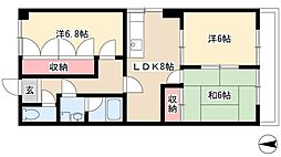 メゾン花咲 3DKの間取図画像