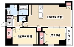 アーレックス丸の内2 1SLDKの間取図画像