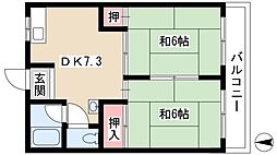 OS・SKYマイネビル 2DKの間取図画像