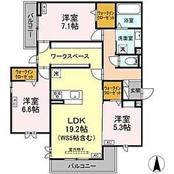 江向Park 3LDKの間取図画像