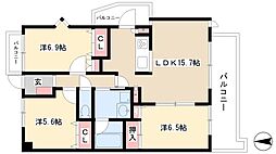 シンフォニー 3LDKの間取図画像