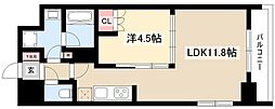 OKBアヴェニール菊井町 1LDKの間取図画像