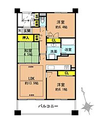 ネバーランド東石切さくら坂 3LDKの間取図画像