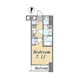 Singlemansion紅葉坂 1Kの間取図画像