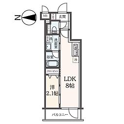 ハーモニーレジデンス東新宿 1LDKの間取図画像