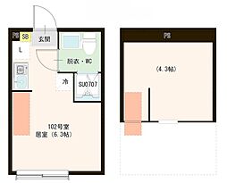 MIKI ワンルームの間取図画像